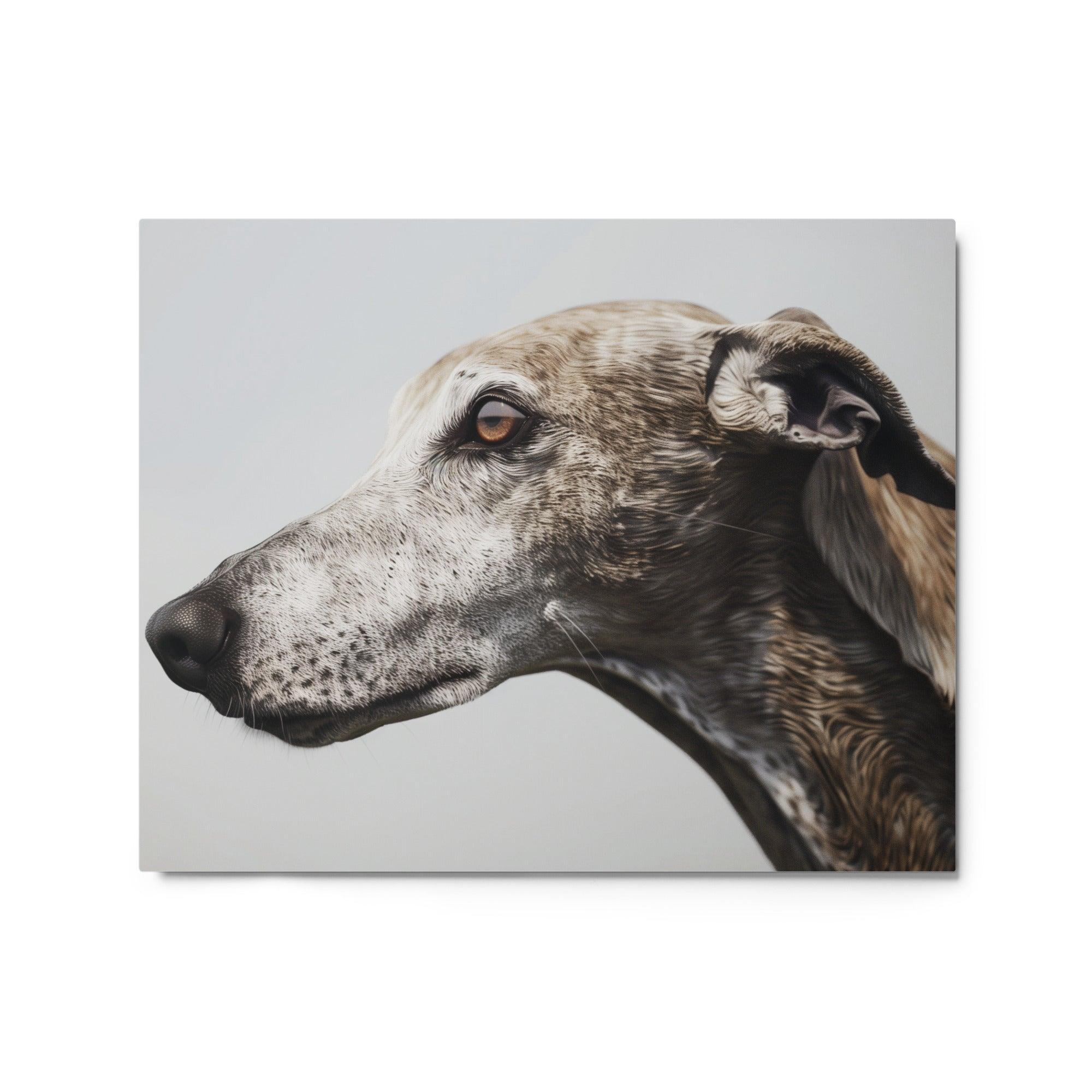 Greyhound Textured Realism Profile Metal Poster - Oh Posters