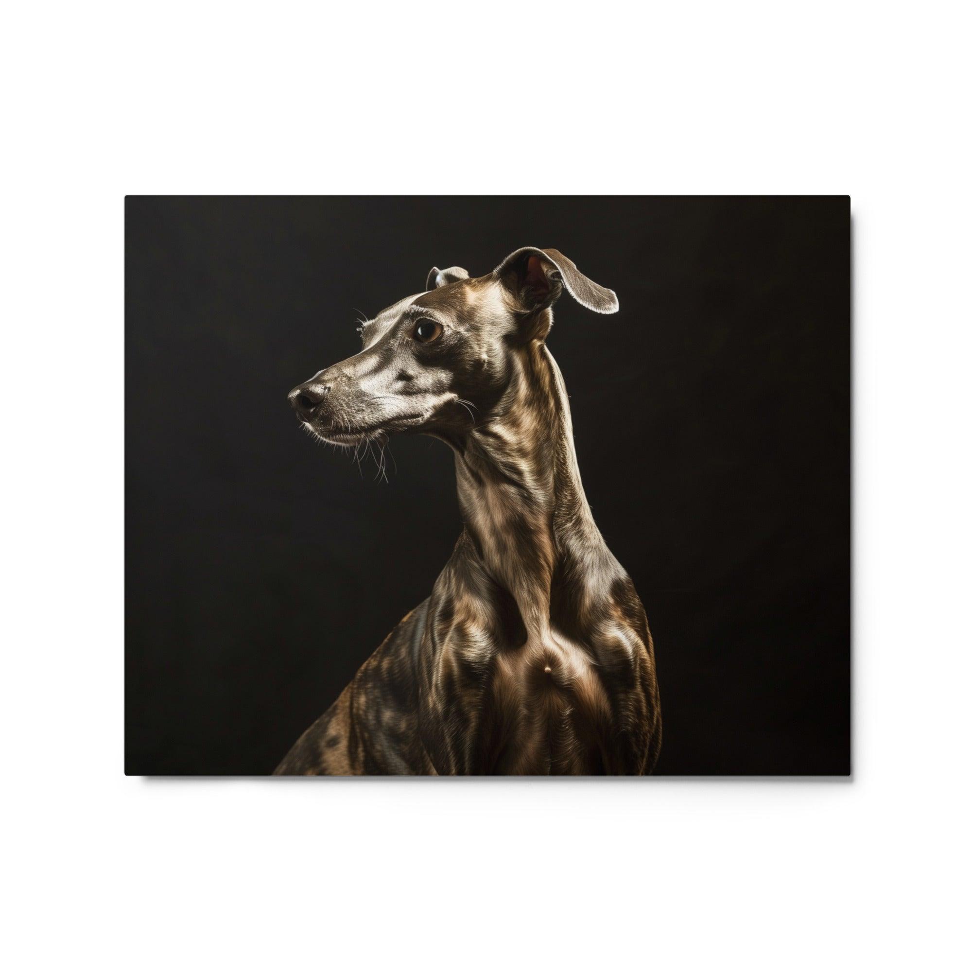 Italian Greyhound in Dramatic Lighting Studio Metal Poster - Oh Posters