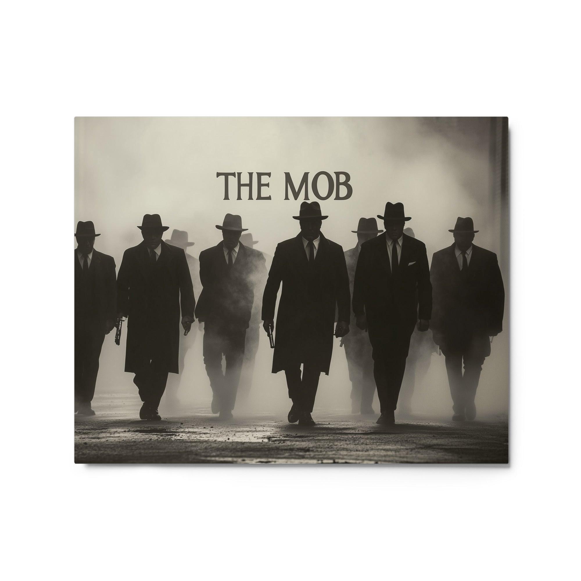 Mafia Figures Emerging from Fog Intimidating Noir Metal Poster - Oh Posters