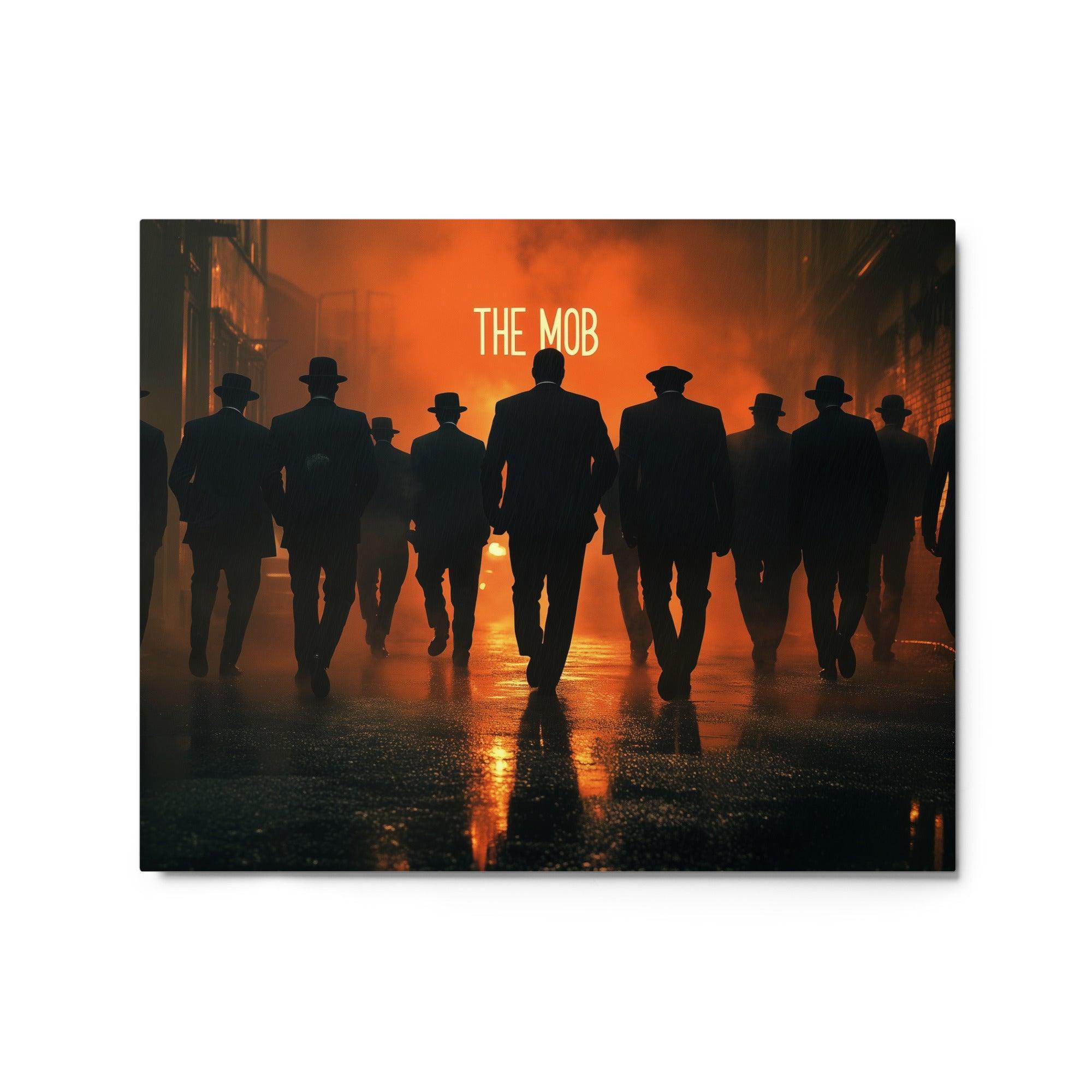 Organized Crime Mobsters Illuminated by Orange City Glow Art Metal Poster - Oh Posters