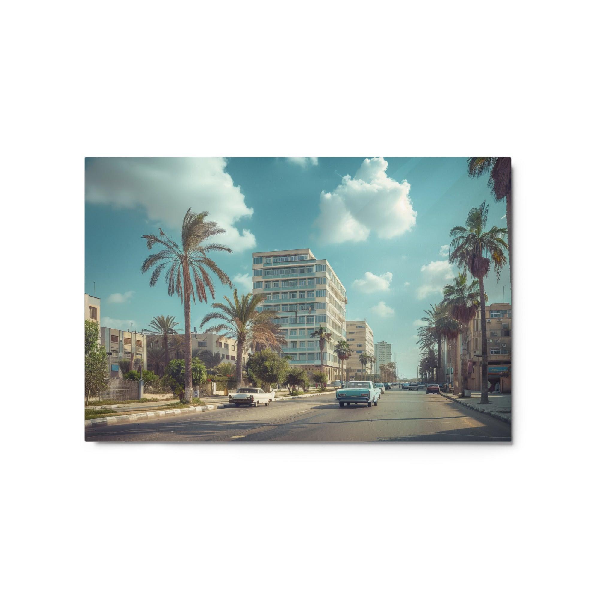 Libya Modern Urban Street Vintage Cars Metal Poster - Oh Posters