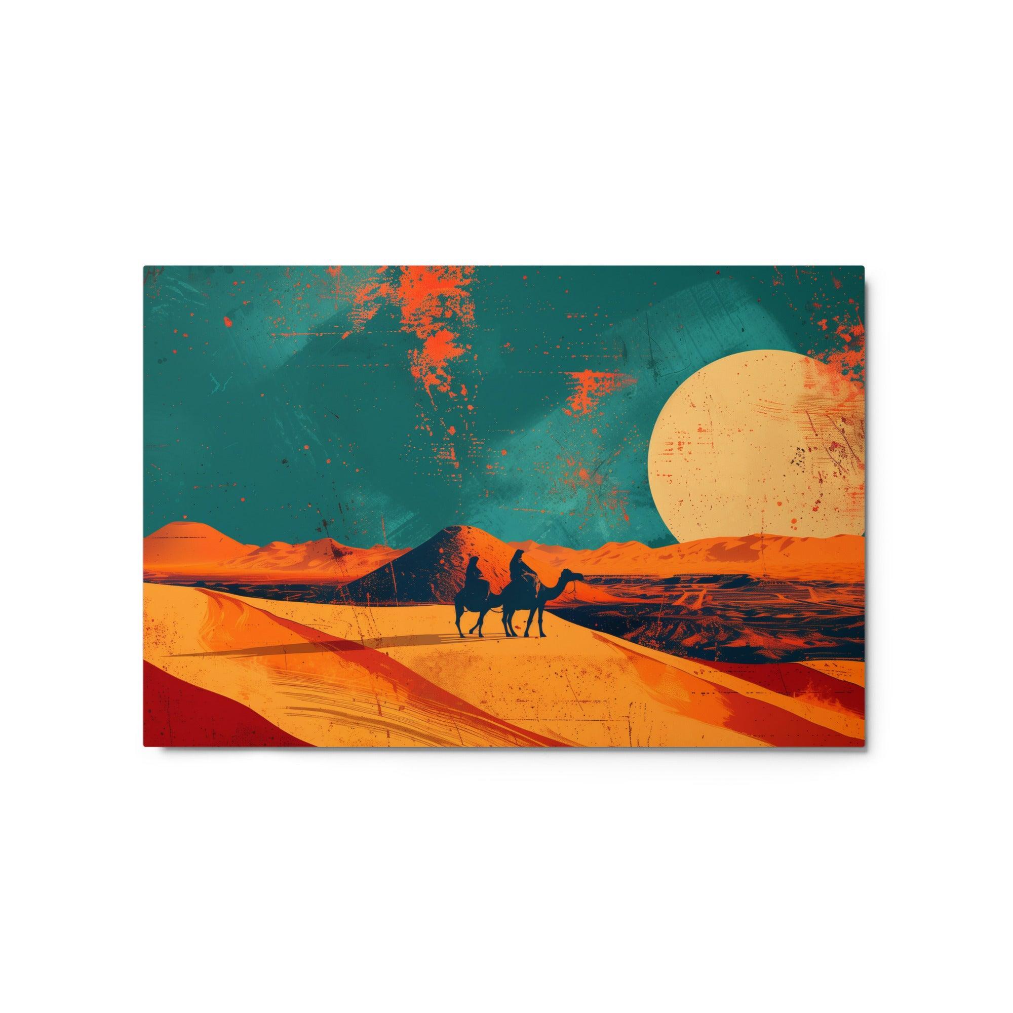 Niger Desert Camel Abstract Art Metal Poster - Oh Posters