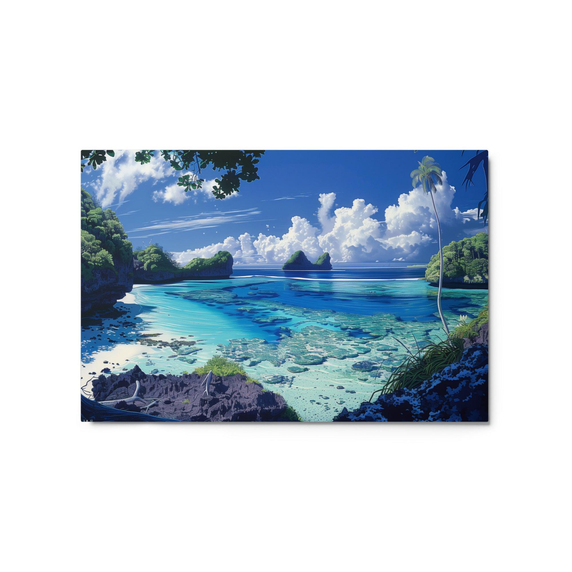 Palau Coral Reef and Coastal Paradise Metal Poster - Oh Posters