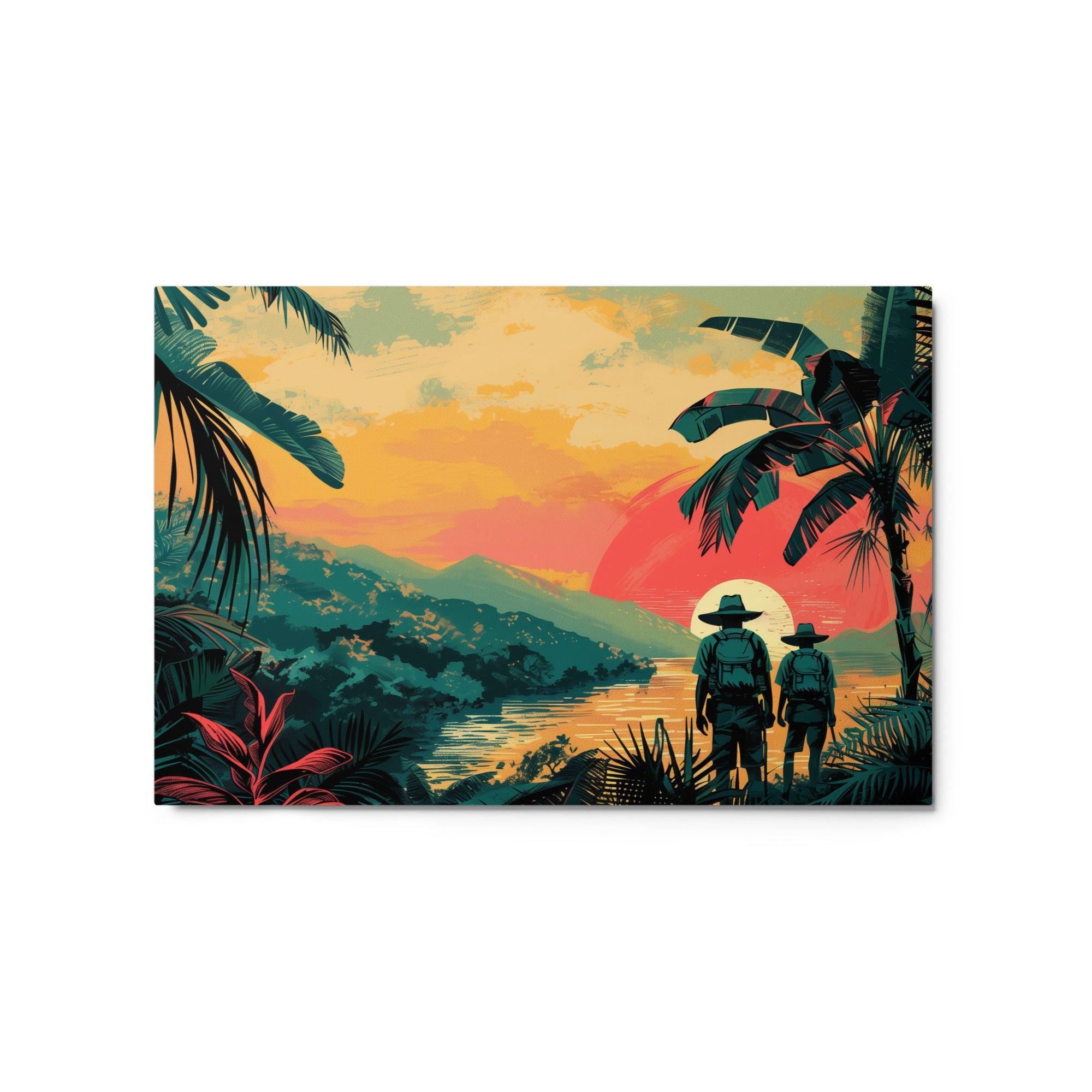 Paraguay Jungle Hikers Sunset Adventure Metal Poster - Oh Posters