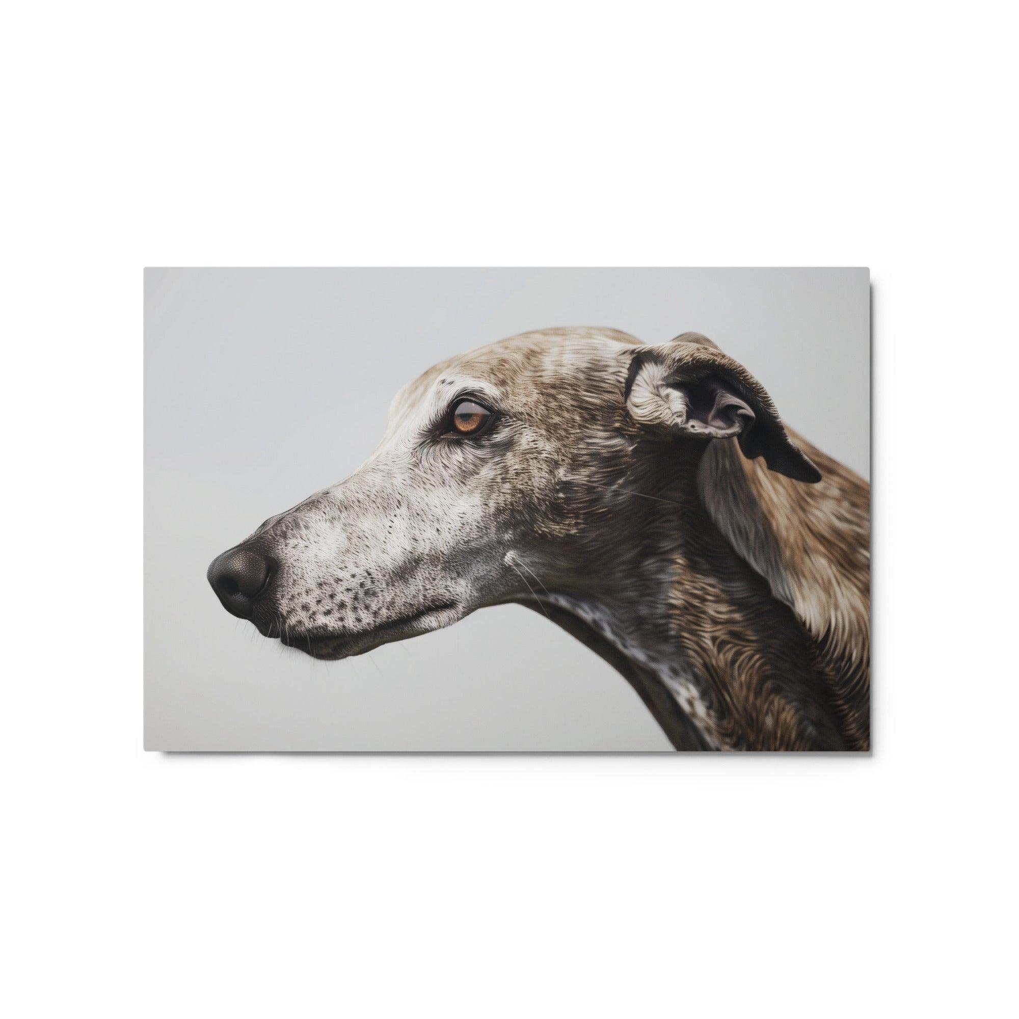 Greyhound Textured Realism Profile Metal Poster - Oh Posters