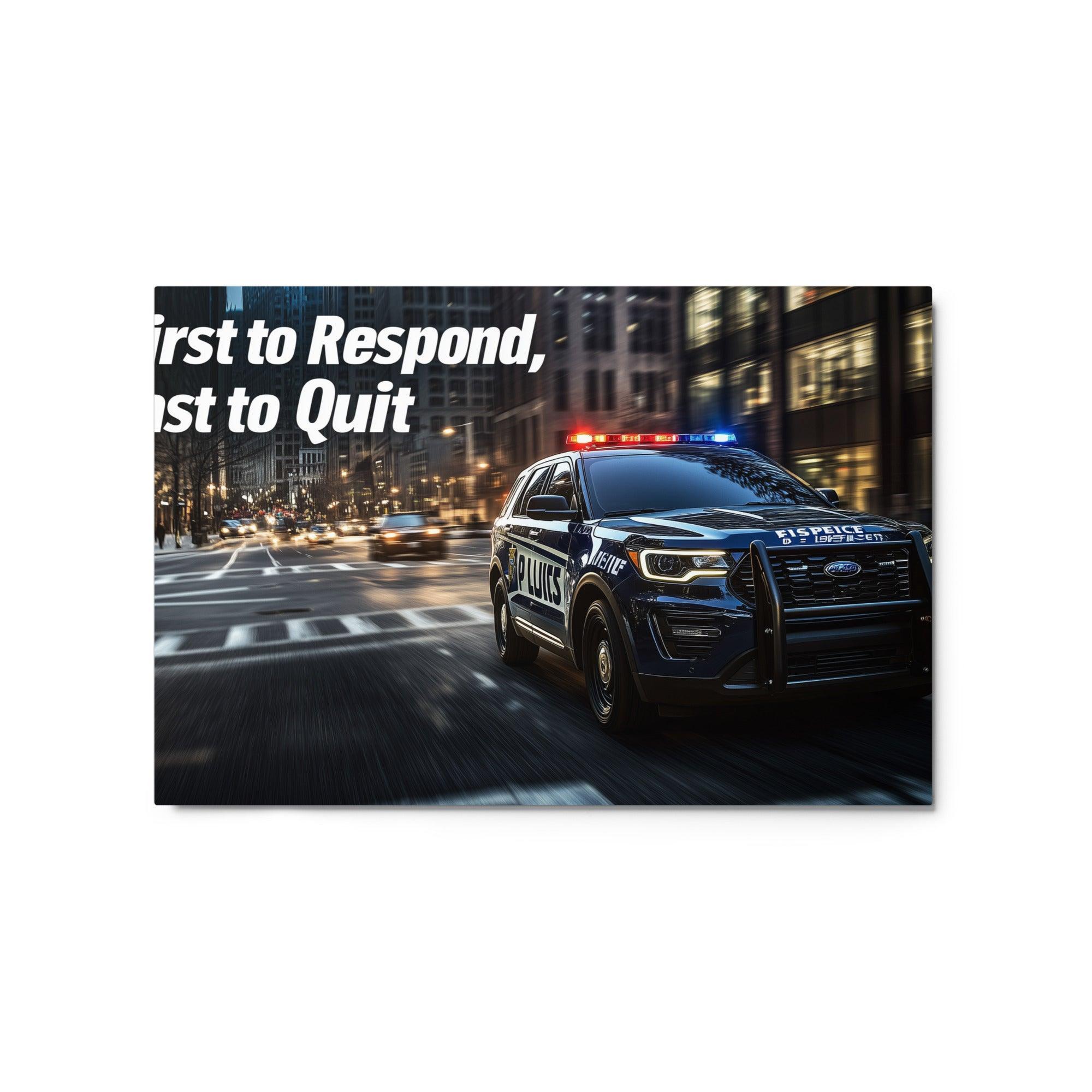 Modern Police SUV Patrolling Urban Streets First to Respond Poster Design Metal Poster - Oh Posters