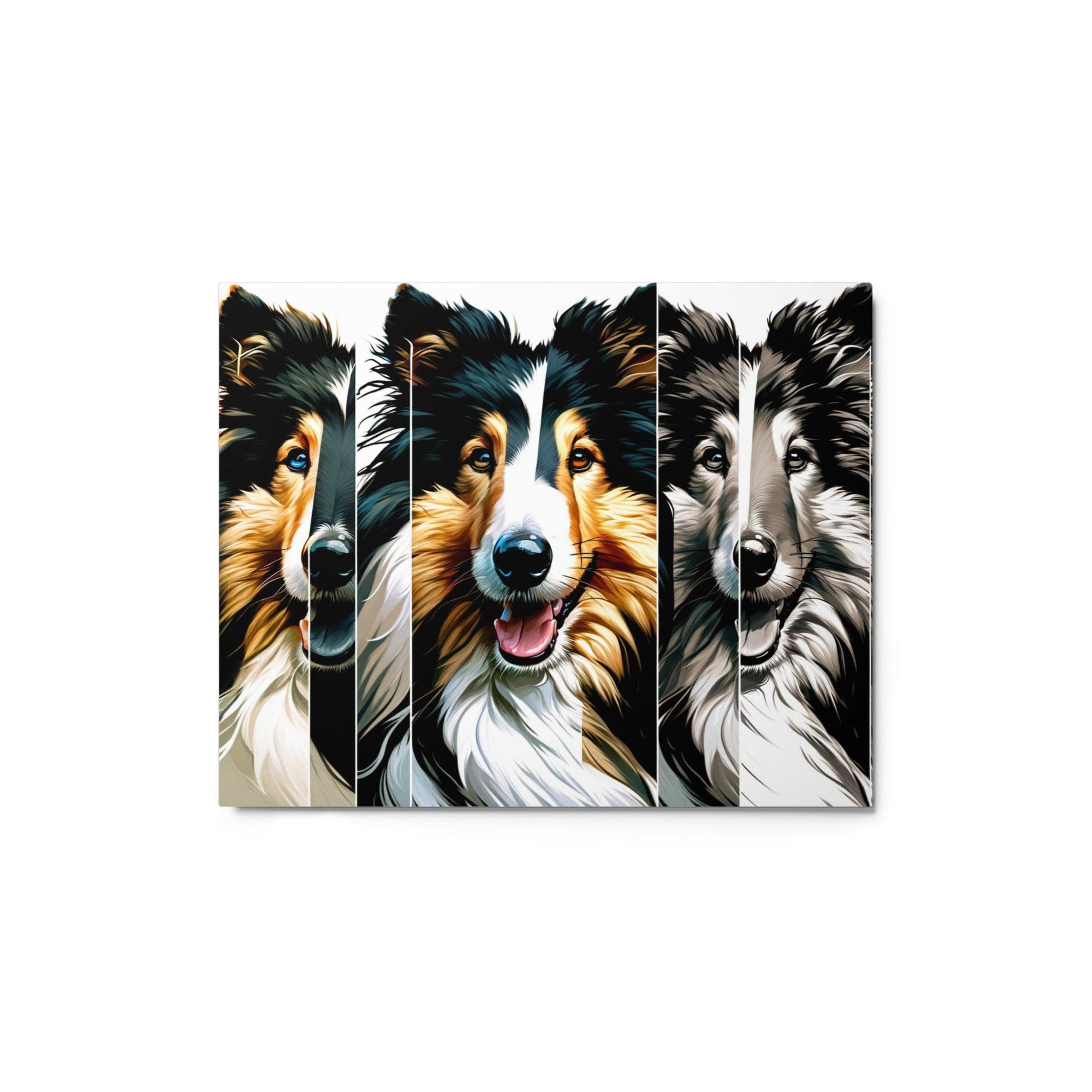 Rough Collie Dog Modern Art in Digital Abstract Style Metal Poster - Oh Posters