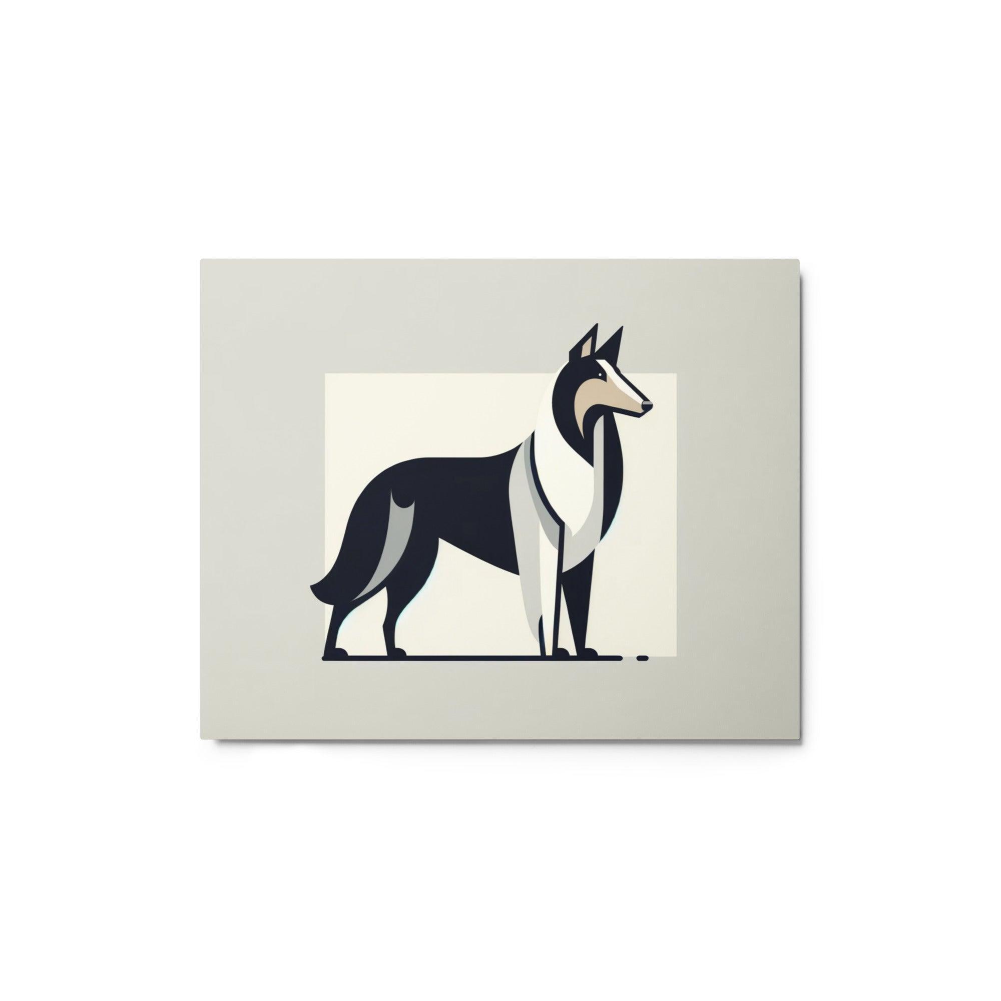 Smooth Collie Stylized Minimalist Art Clean Lines & Modern Design Metal Poster - Oh Posters