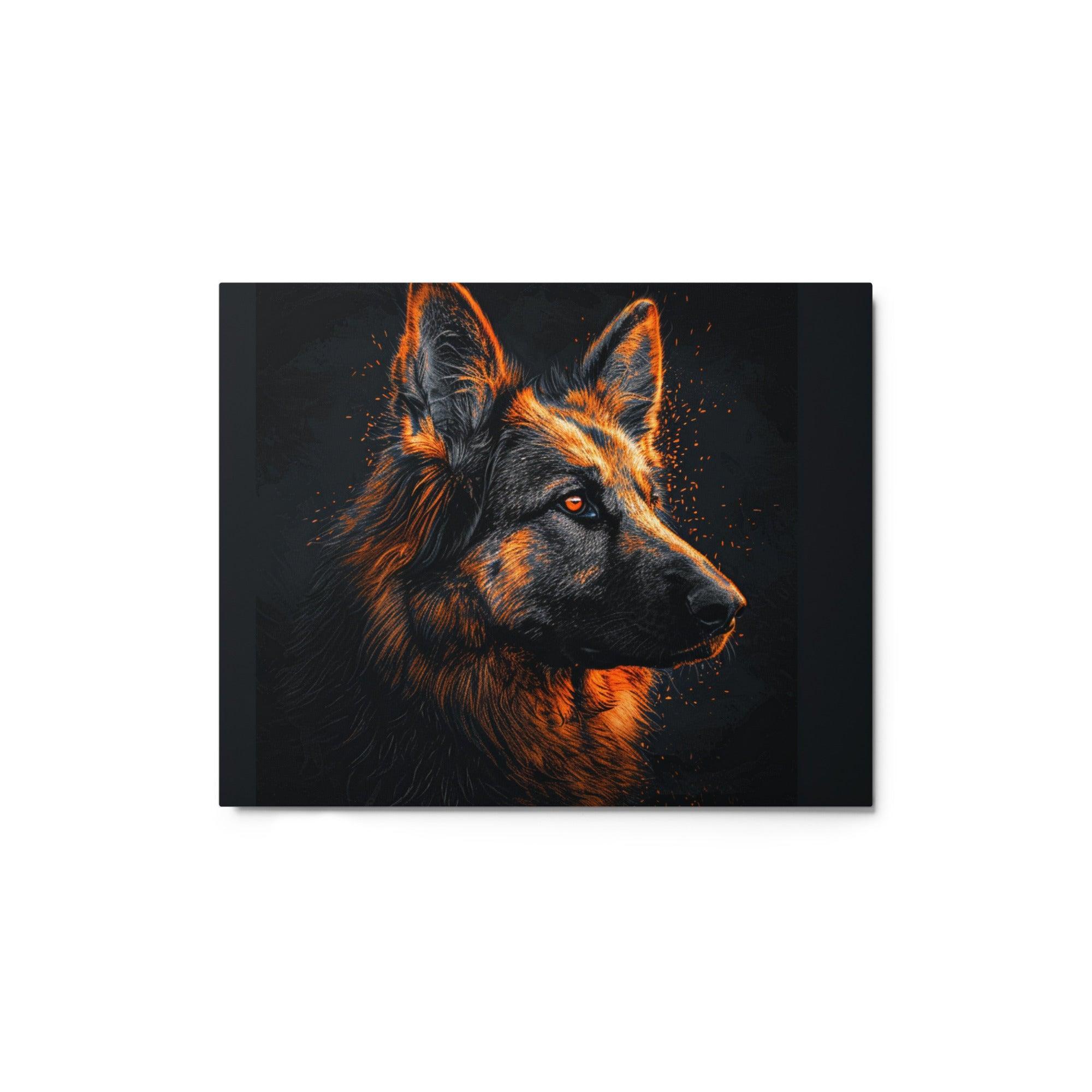 German Shepherd Orange Blaze Portrait Metal Poster - Oh Posters