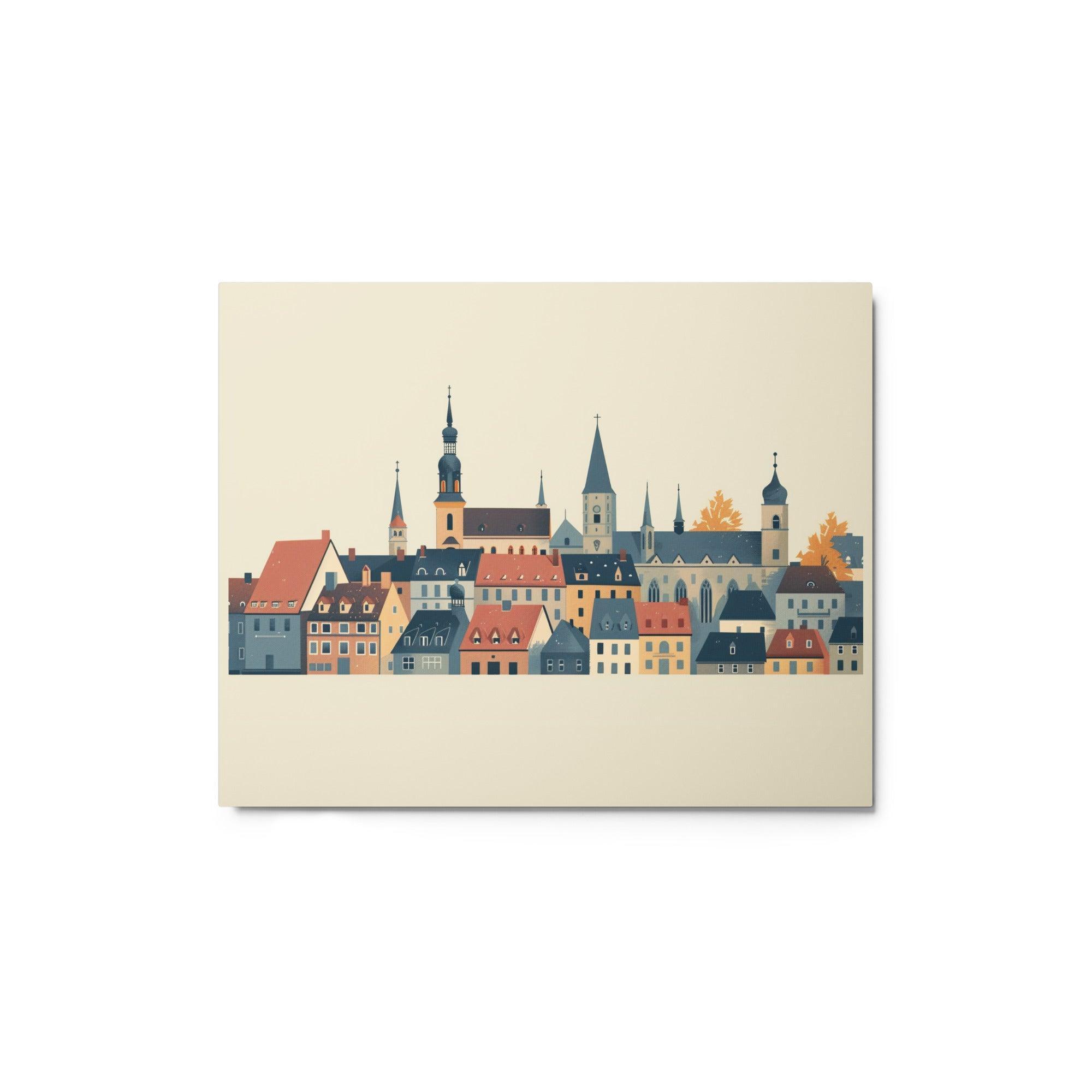 Germany Historic City Skyline Illustration Metal Poster - Oh Posters