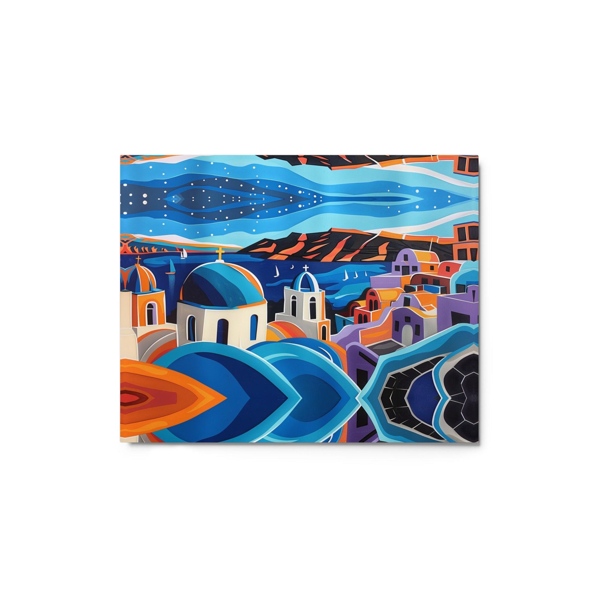 Greece Santorini Night Sky Modern Art Metal Poster - Oh Posters