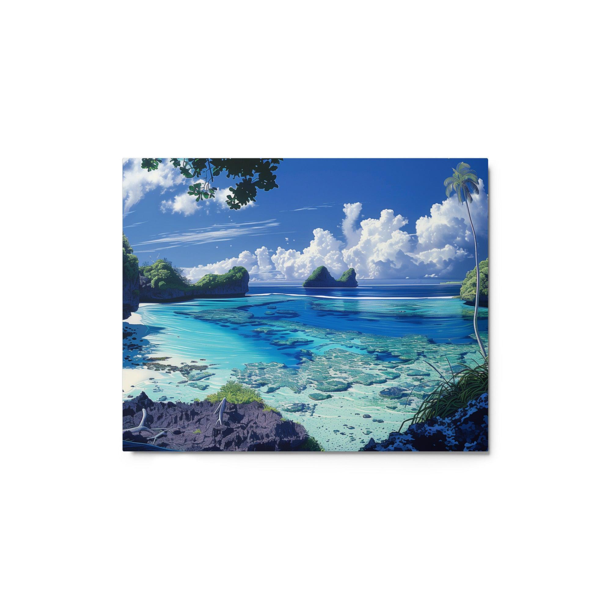 Palau Coral Reef and Coastal Paradise Metal Poster - Oh Posters