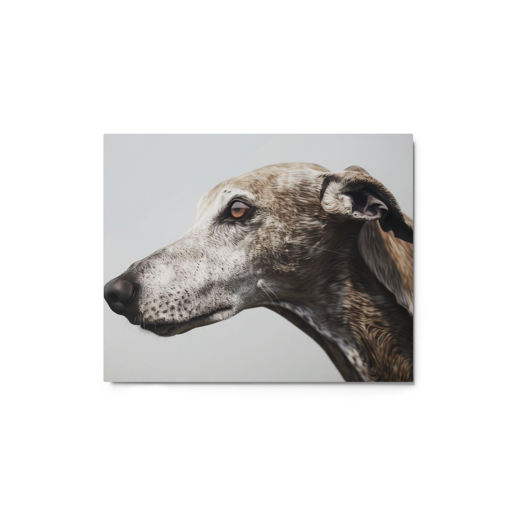 Greyhound Textured Realism Profile Metal Poster - Oh Posters