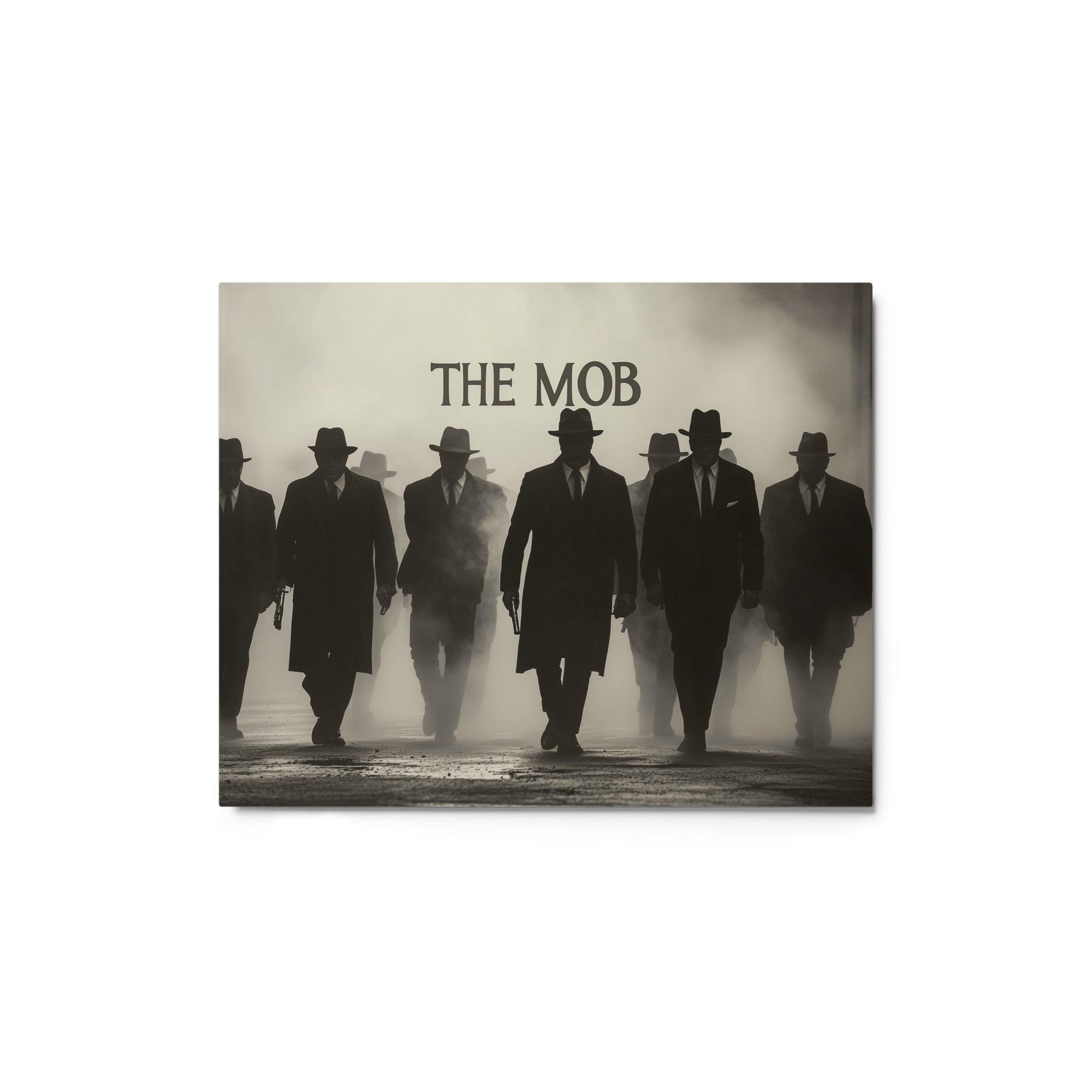 Mafia Figures Emerging from Fog Intimidating Noir Metal Poster - Oh Posters