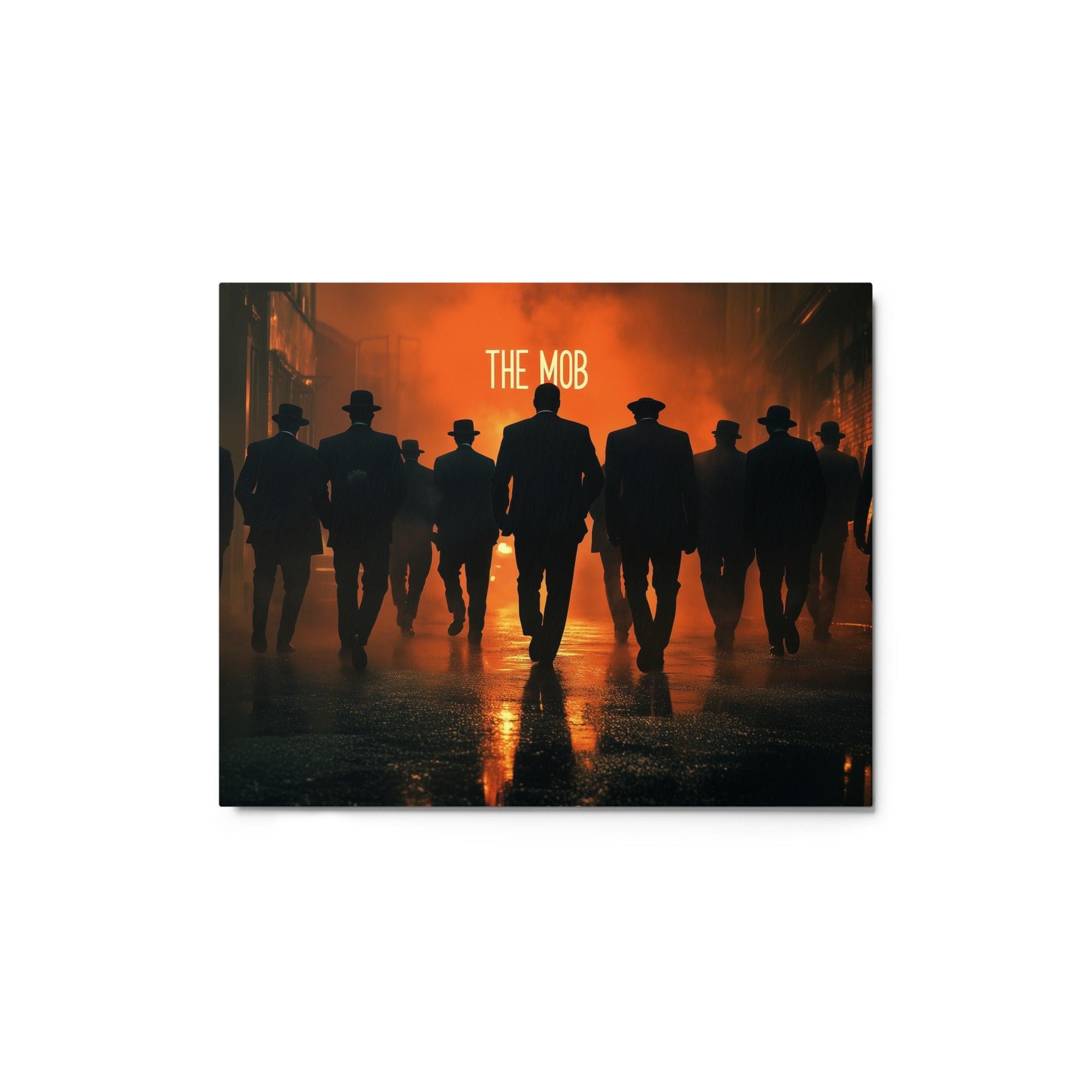 Organized Crime Mobsters Illuminated by Orange City Glow Art Metal Poster - Oh Posters