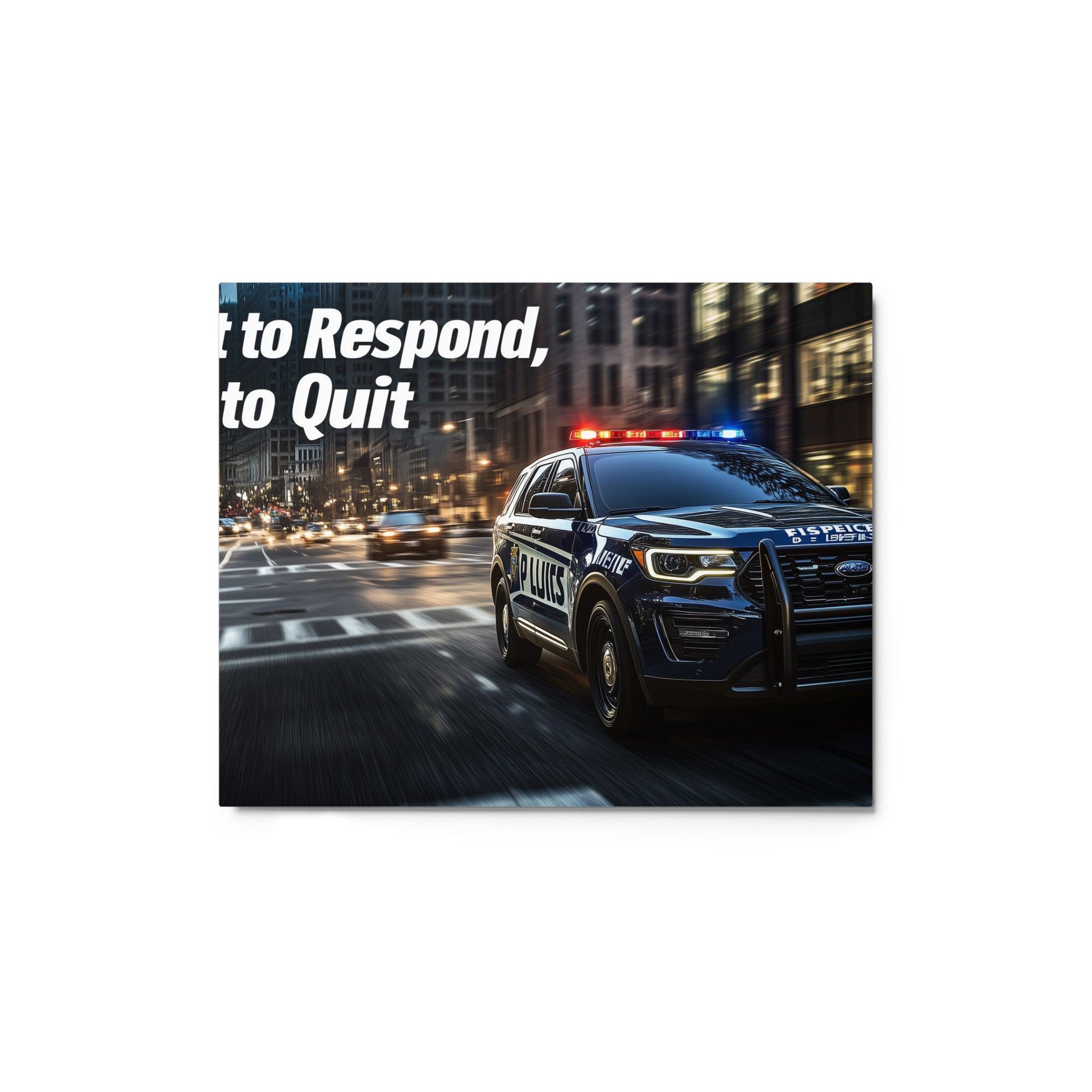 Modern Police SUV Patrolling Urban Streets First to Respond Poster Design Metal Poster - Oh Posters