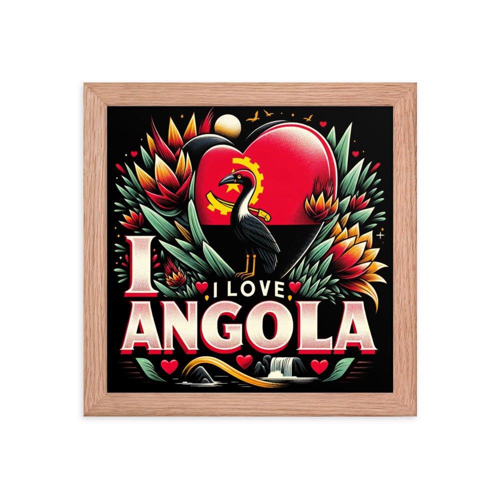 "I Love Angola" Heartfelt Artistic Tribute Framed Poster - Oh Posters