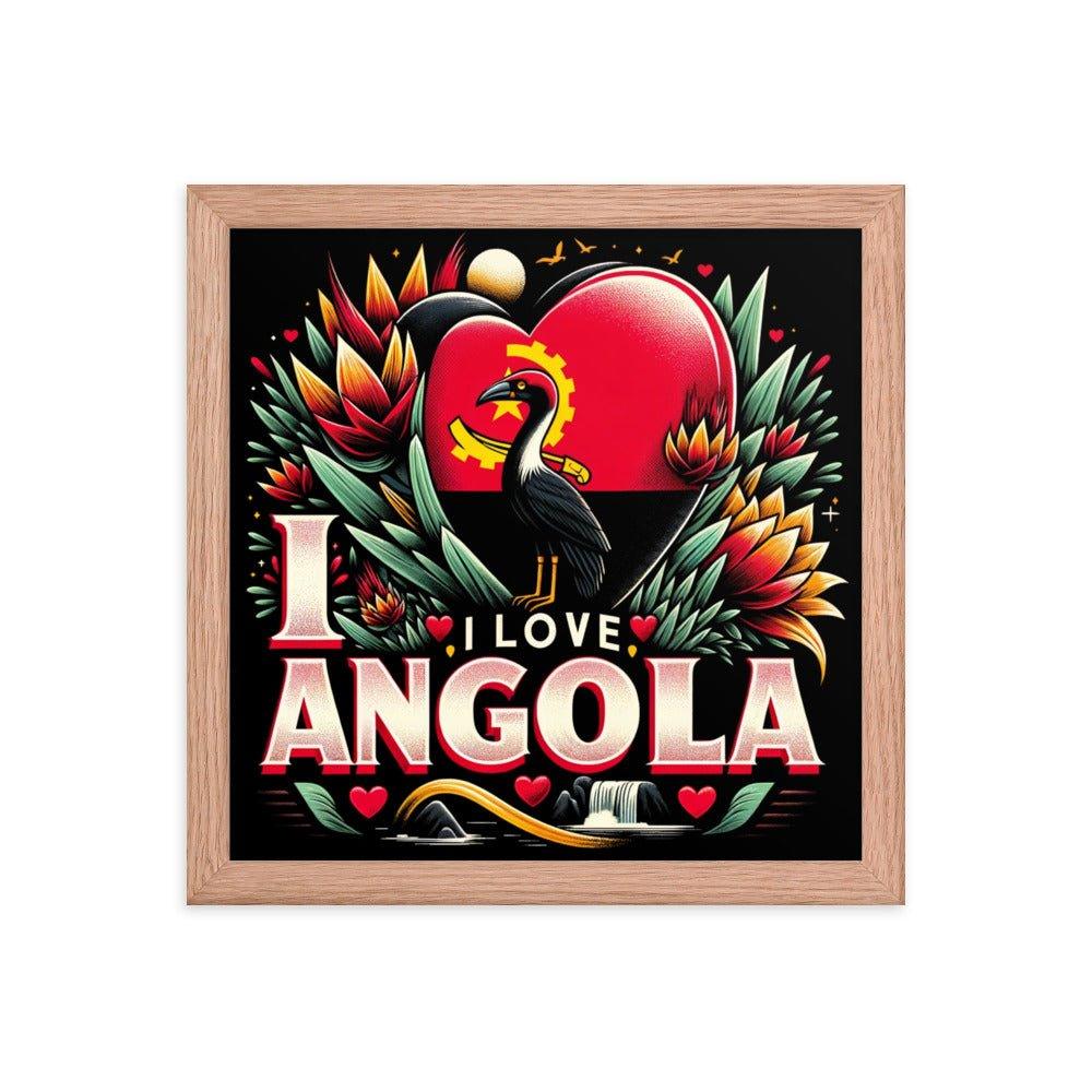 "I Love Angola" Heartfelt Artistic Tribute Framed Poster - Oh Posters