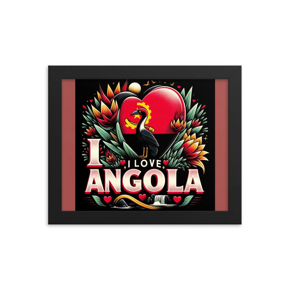 "I Love Angola" Heartfelt Artistic Tribute Framed Poster - Oh Posters