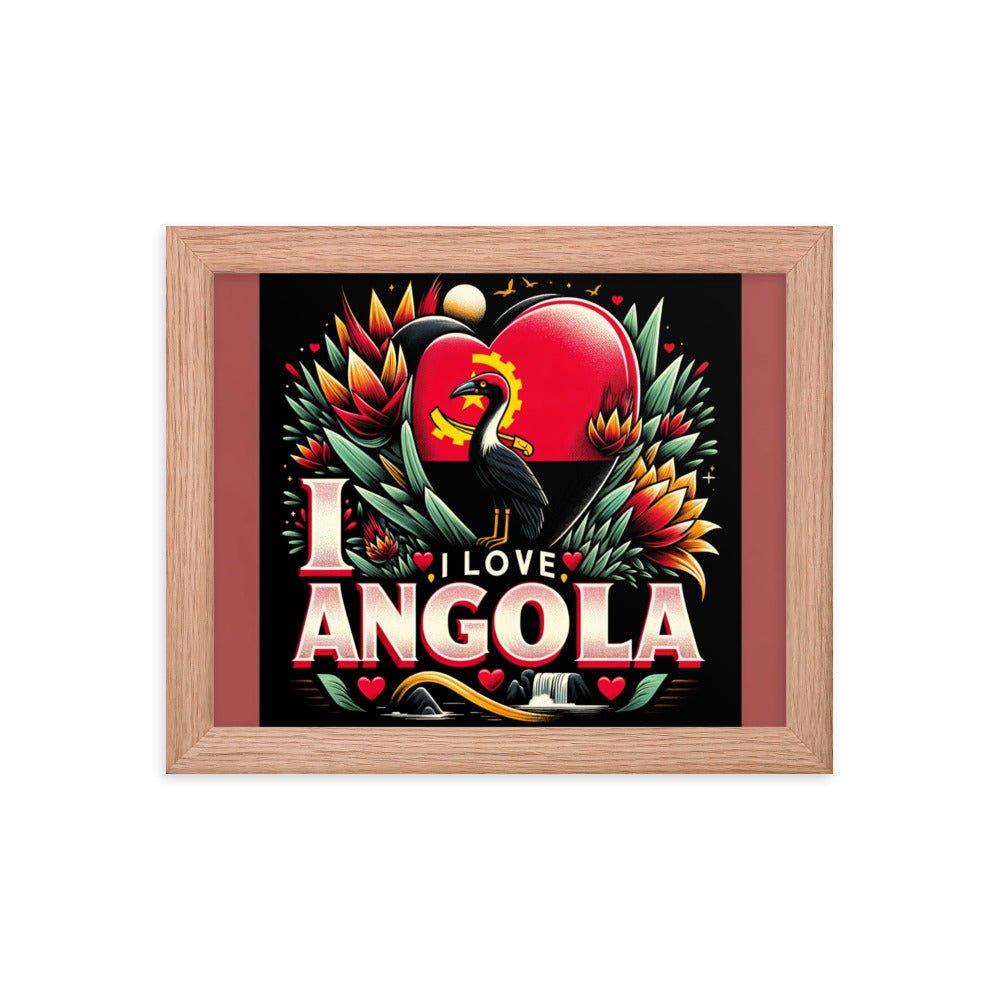 "I Love Angola" Heartfelt Artistic Tribute Framed Poster - Oh Posters