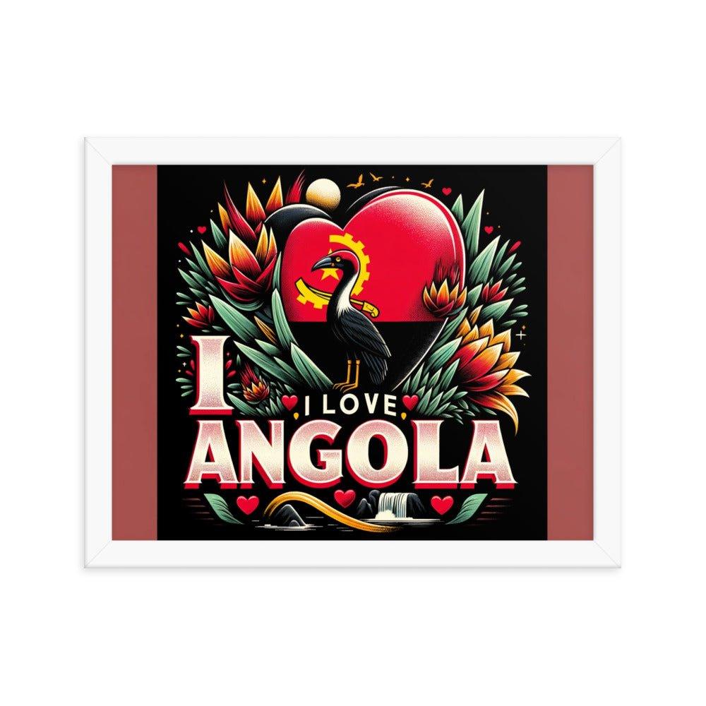 "I Love Angola" Heartfelt Artistic Tribute Framed Poster - Oh Posters