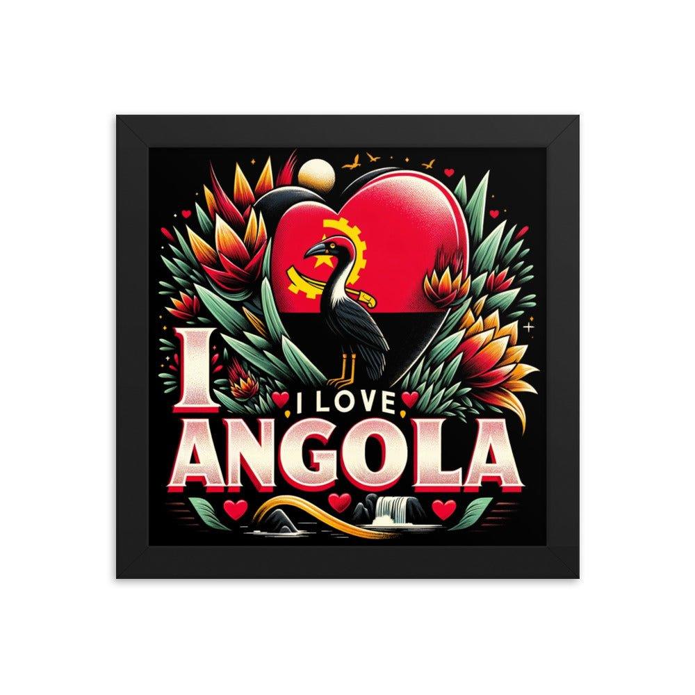 "I Love Angola" Heartfelt Artistic Tribute Framed Poster - Oh Posters