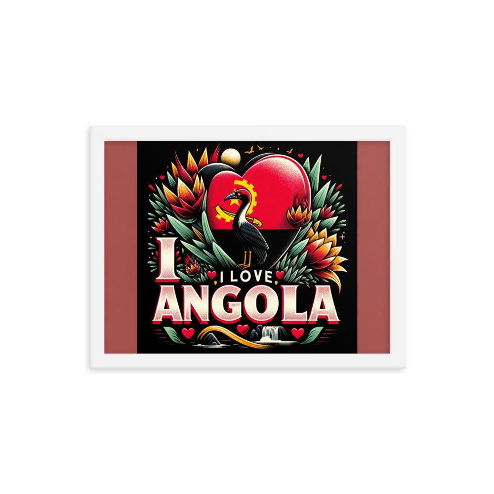 "I Love Angola" Heartfelt Artistic Tribute Framed Poster - Oh Posters