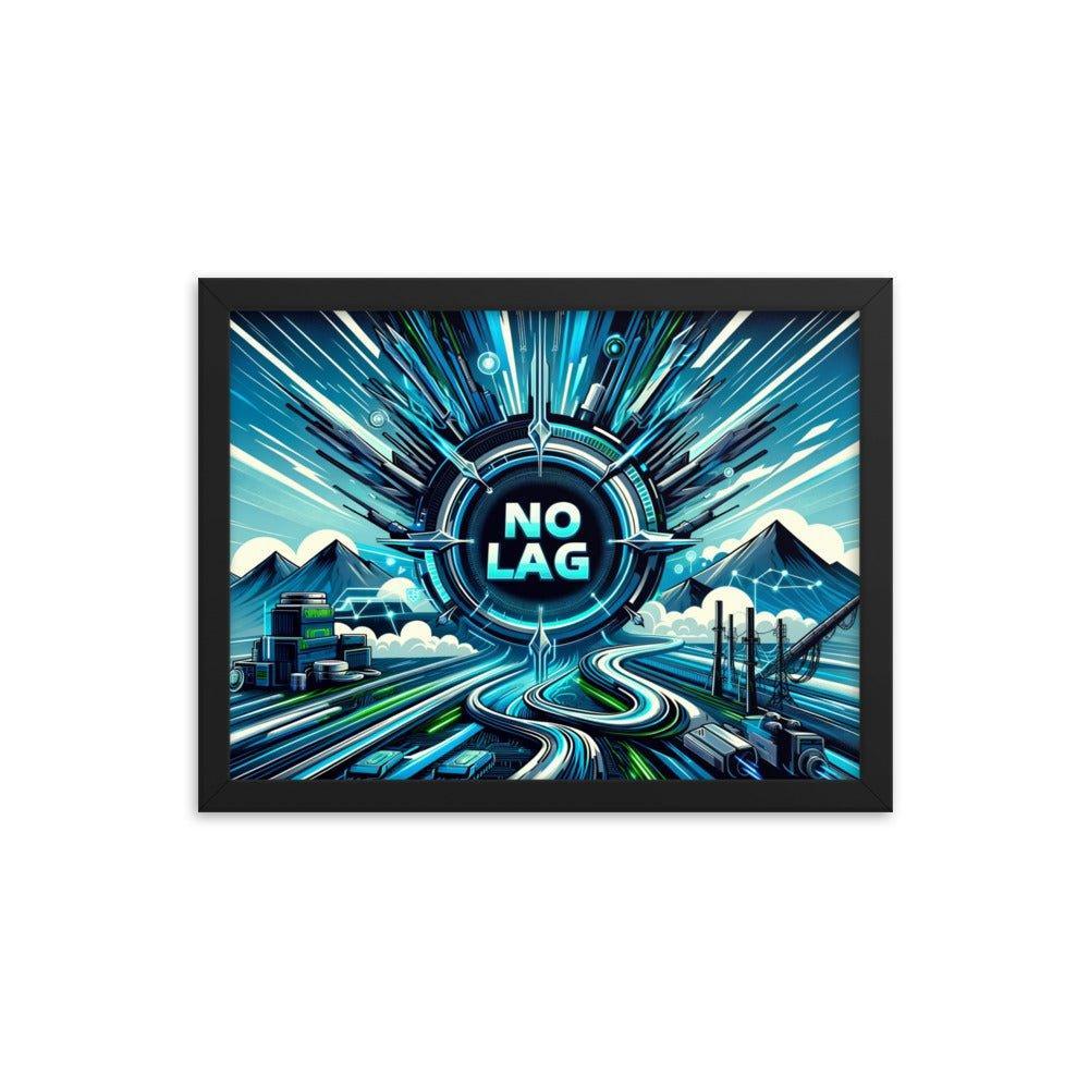 'NO LAG' High-Speed Internet Futuristic Network Framed Poster - Oh Posters