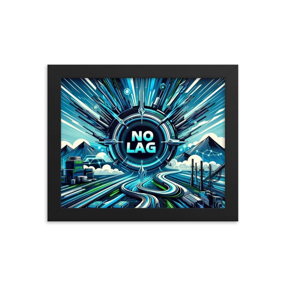 'NO LAG' High-Speed Internet Futuristic Network Framed Poster - Oh Posters