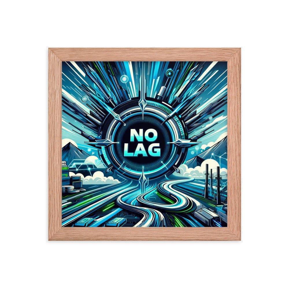 'NO LAG' High-Speed Internet Futuristic Network Framed Poster - Oh Posters