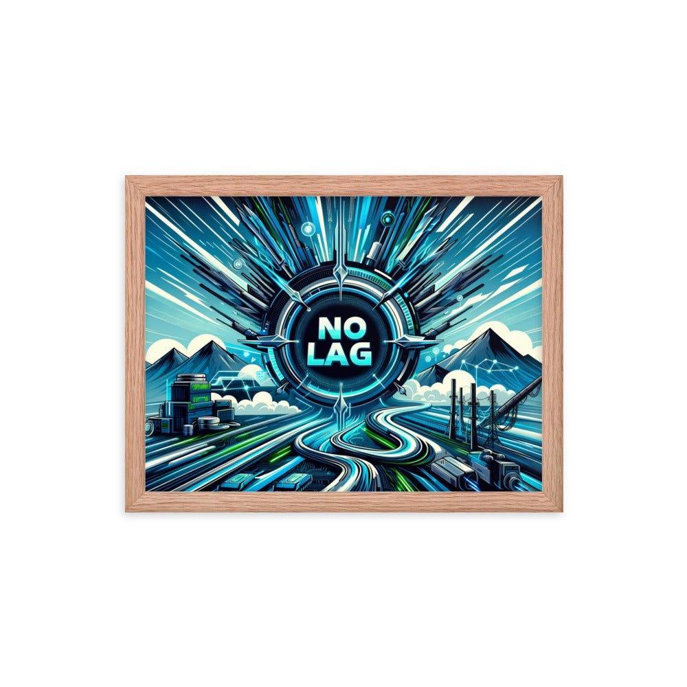 'NO LAG' High-Speed Internet Futuristic Network Framed Poster - Oh Posters