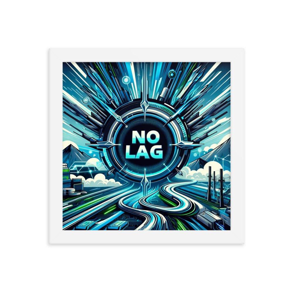 'NO LAG' High-Speed Internet Futuristic Network Framed Poster - Oh Posters