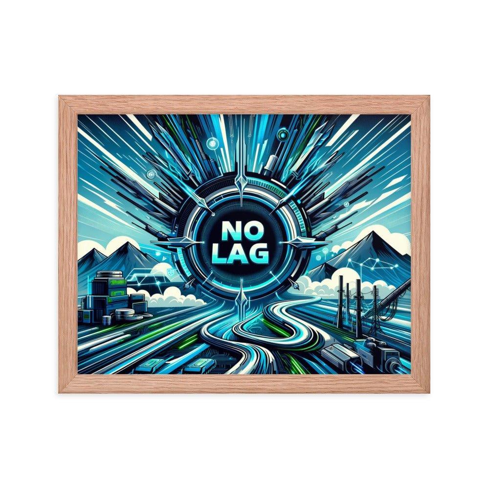 'NO LAG' High-Speed Internet Futuristic Network Framed Poster - Oh Posters