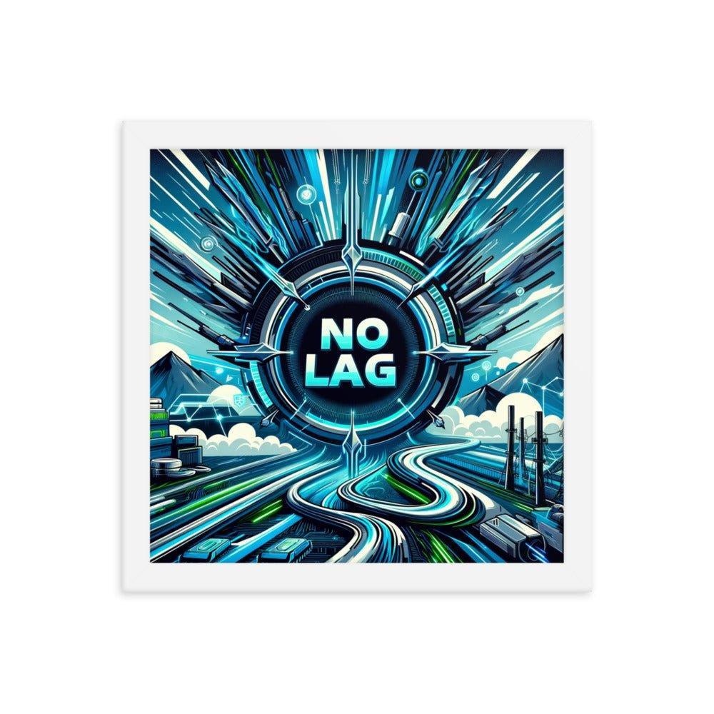 'NO LAG' High-Speed Internet Futuristic Network Framed Poster - Oh Posters