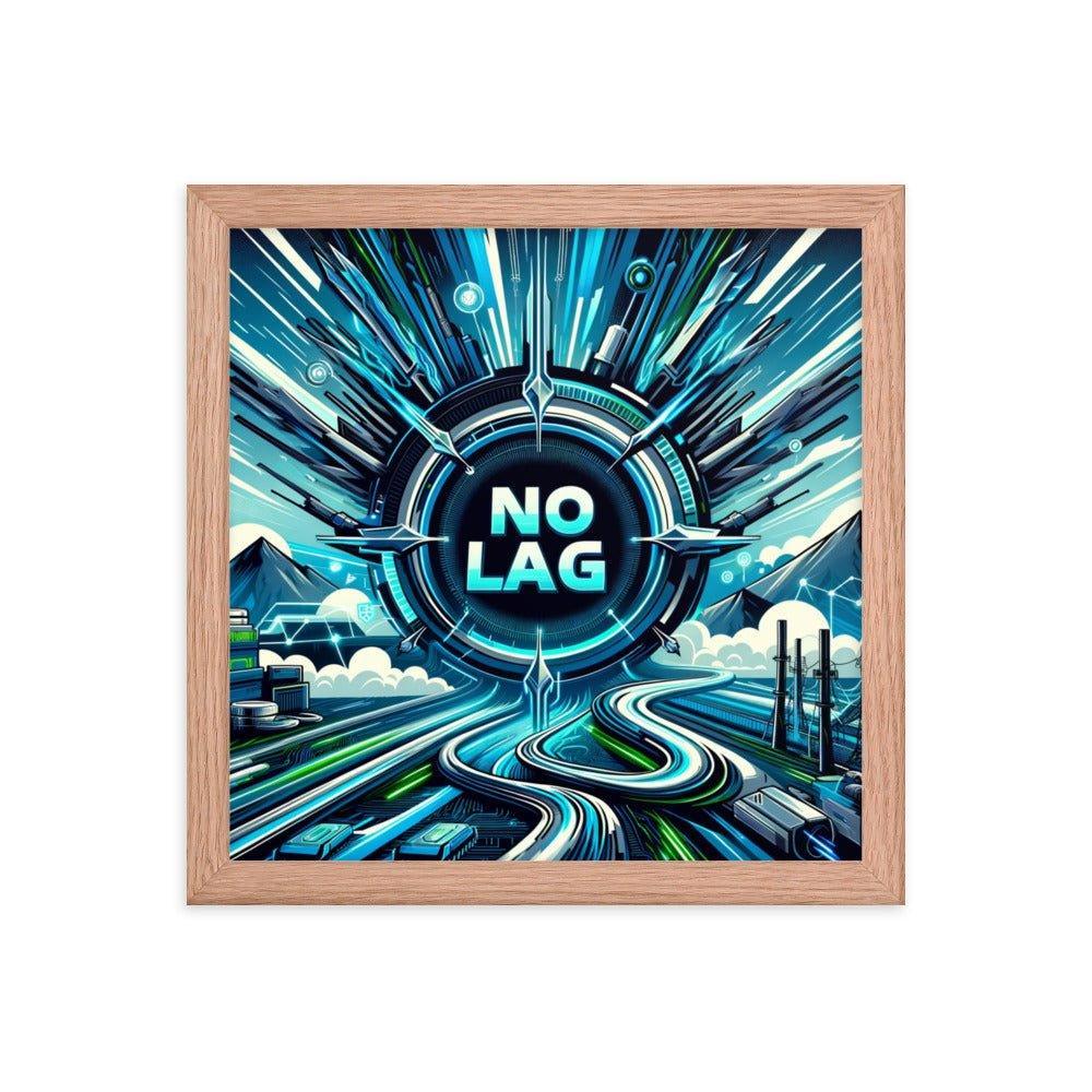 'NO LAG' High-Speed Internet Futuristic Network Framed Poster - Oh Posters