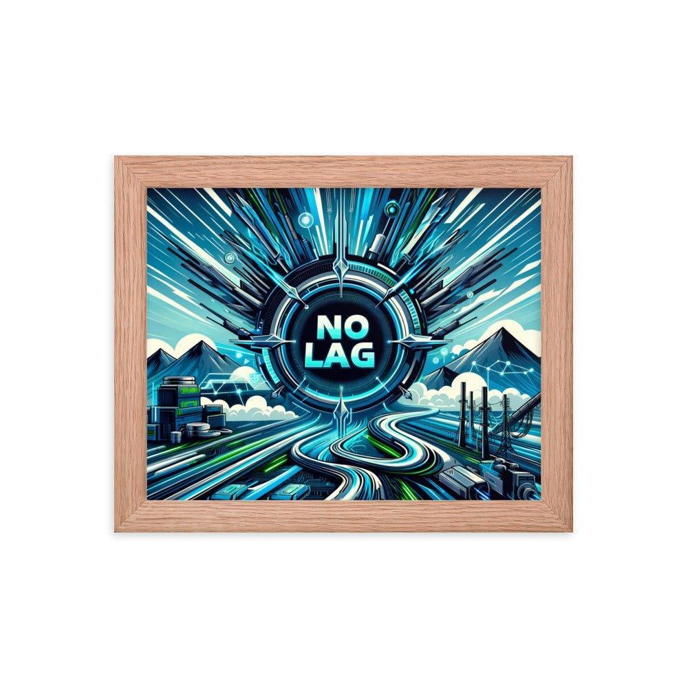 'NO LAG' High-Speed Internet Futuristic Network Framed Poster - Oh Posters