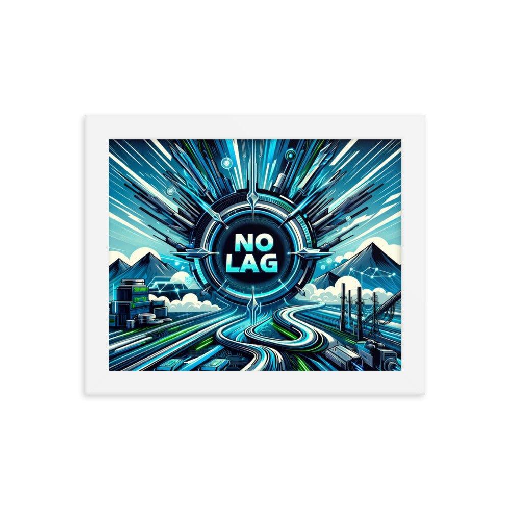 'NO LAG' High-Speed Internet Futuristic Network Framed Poster - Oh Posters