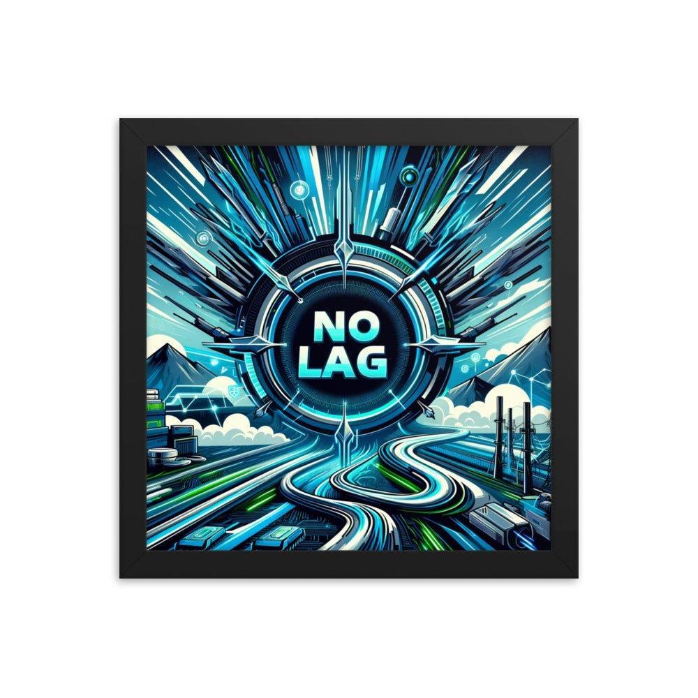 'NO LAG' High-Speed Internet Futuristic Network Framed Poster - Oh Posters