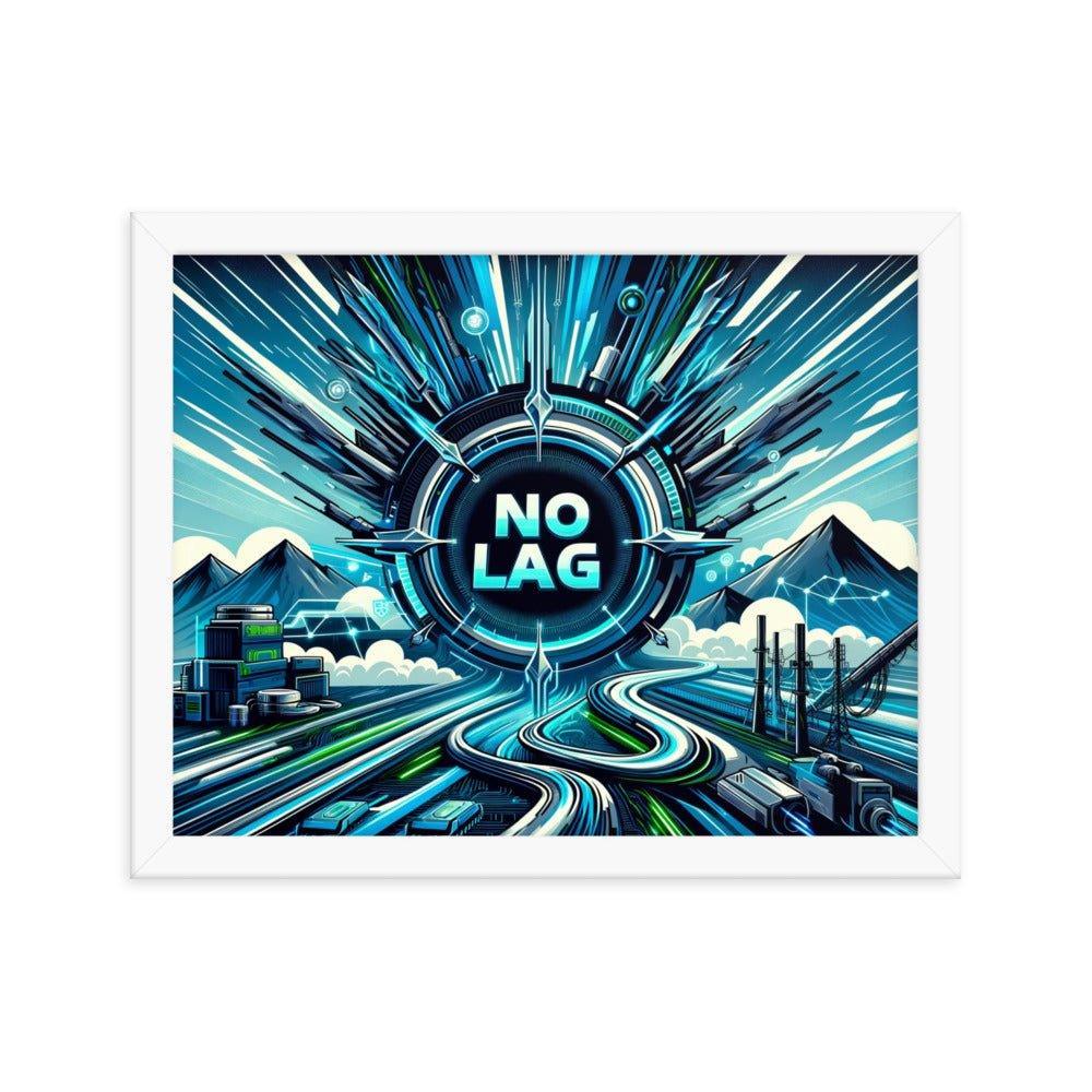 'NO LAG' High-Speed Internet Futuristic Network Framed Poster - Oh Posters