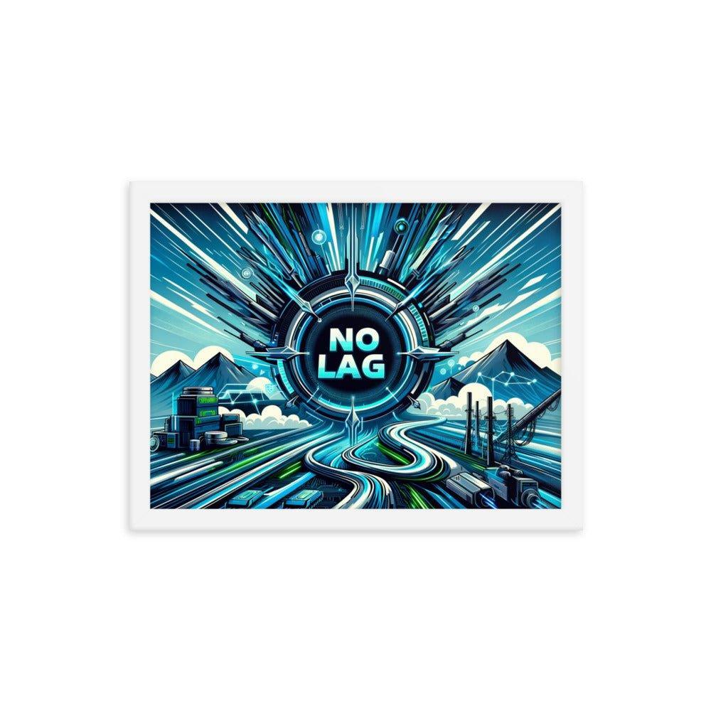 'NO LAG' High-Speed Internet Futuristic Network Framed Poster - Oh Posters