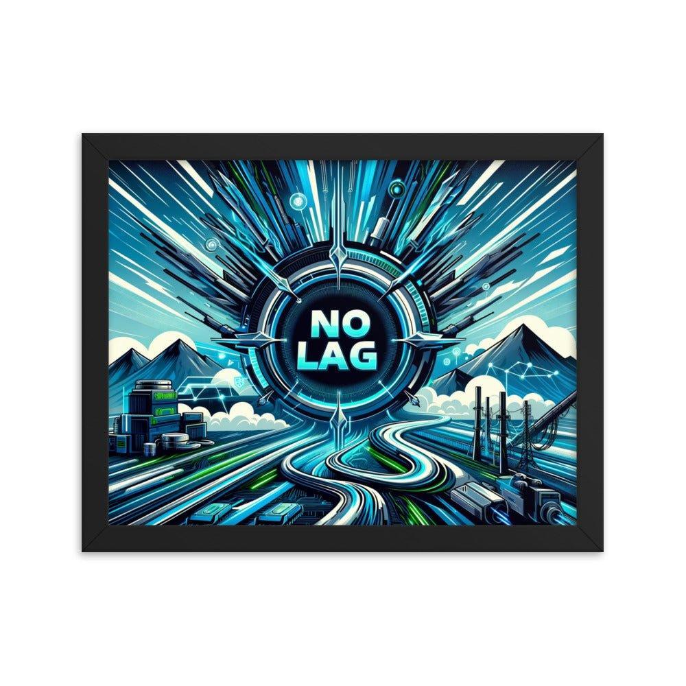 'NO LAG' High-Speed Internet Futuristic Network Framed Poster - Oh Posters