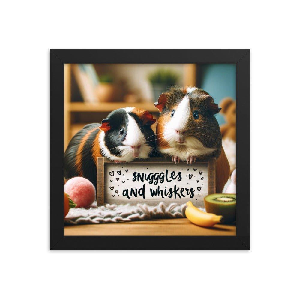 'Snuggles and Whiskers' Cozy Guinea Pig Companions Photo Framed Poster - Oh Posters