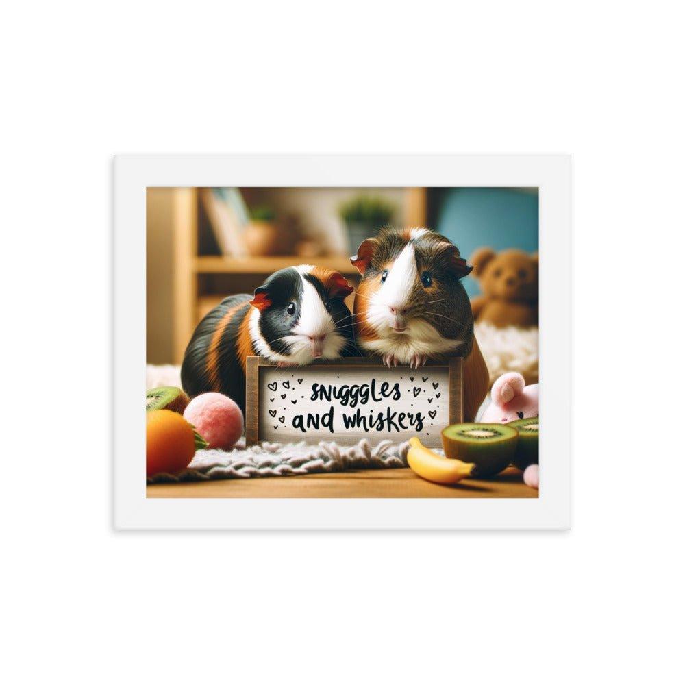 'Snuggles and Whiskers' Cozy Guinea Pig Companions Photo Framed Poster - Oh Posters