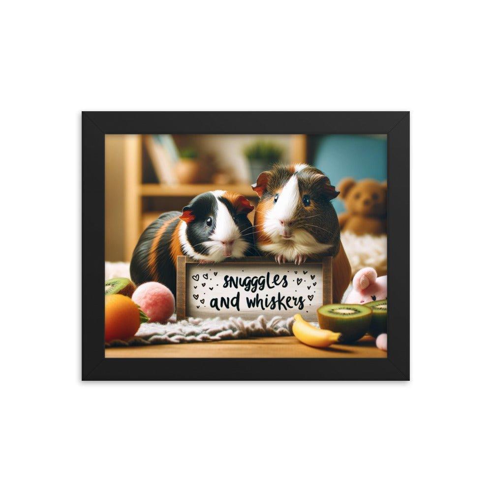 'Snuggles and Whiskers' Cozy Guinea Pig Companions Photo Framed Poster - Oh Posters