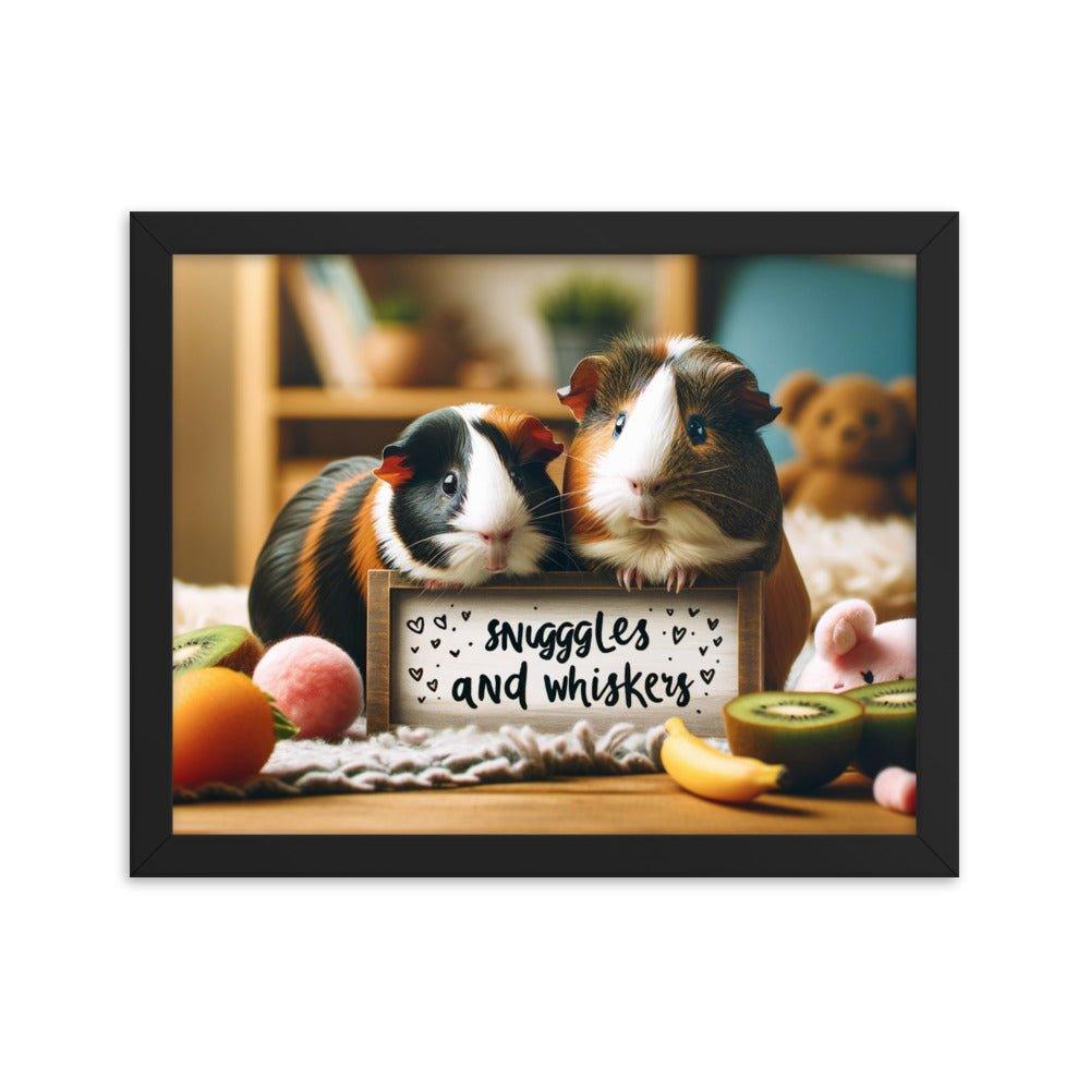 'Snuggles and Whiskers' Cozy Guinea Pig Companions Photo Framed Poster - Oh Posters