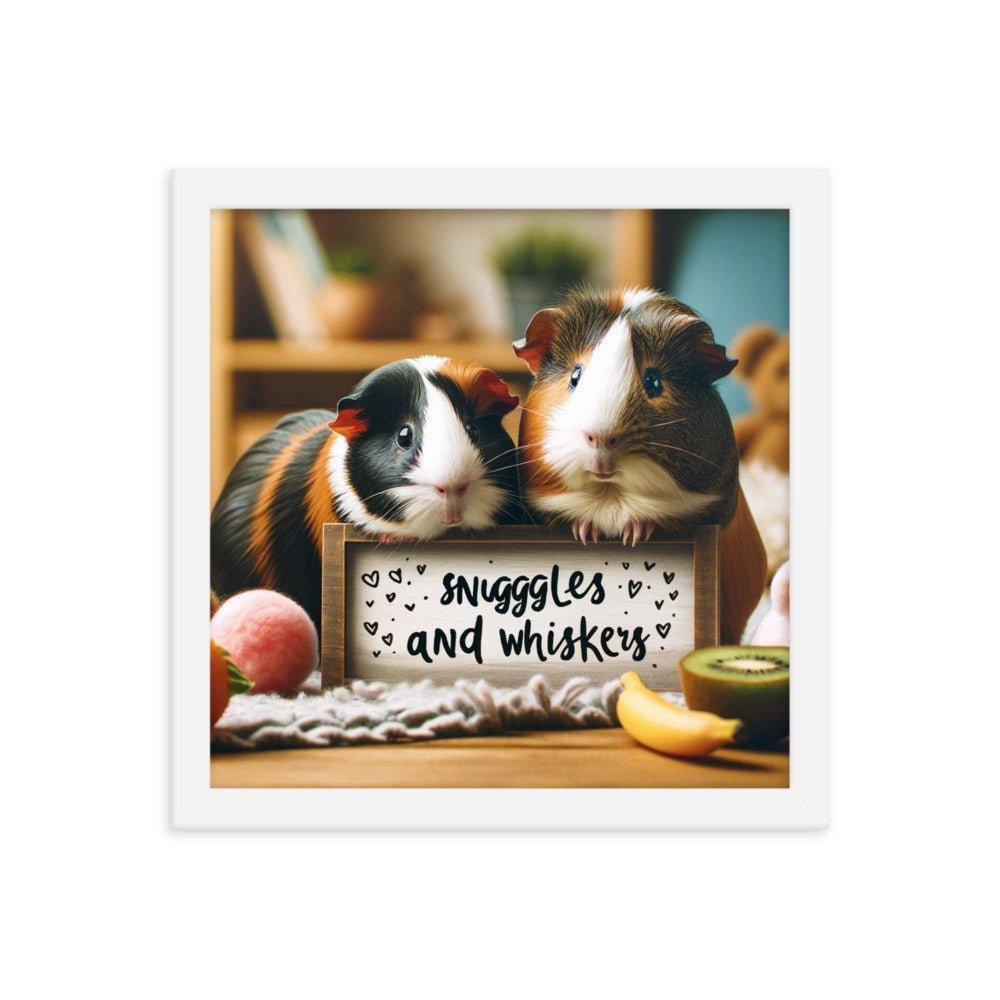 'Snuggles and Whiskers' Cozy Guinea Pig Companions Photo Framed Poster - Oh Posters