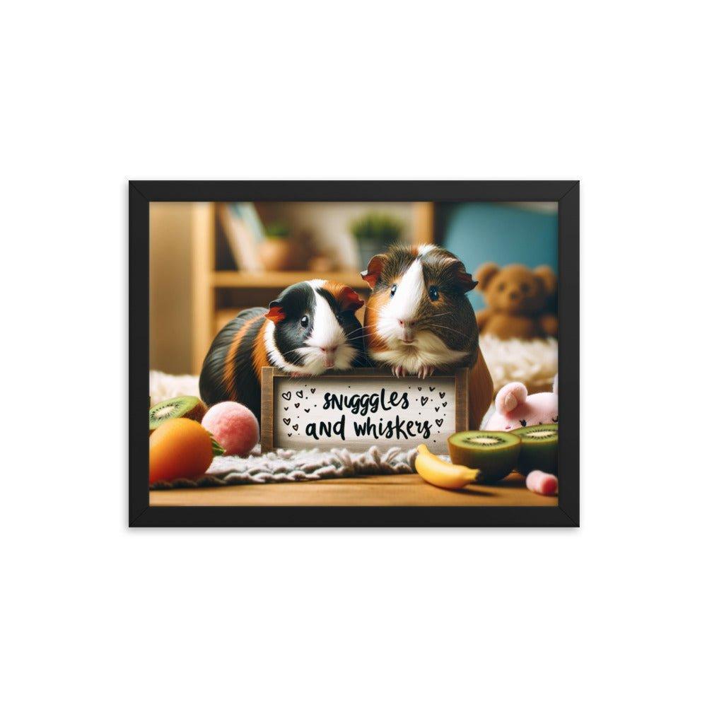 'Snuggles and Whiskers' Cozy Guinea Pig Companions Photo Framed Poster - Oh Posters