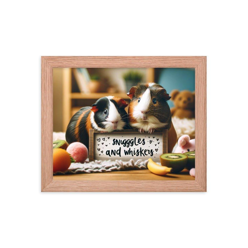 'Snuggles and Whiskers' Cozy Guinea Pig Companions Photo Framed Poster - Oh Posters