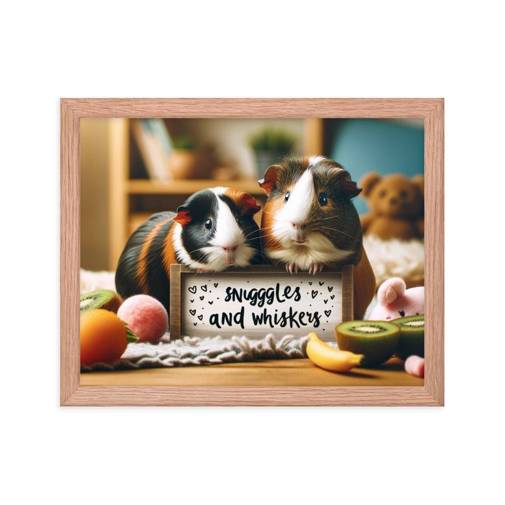 'Snuggles and Whiskers' Cozy Guinea Pig Companions Photo Framed Poster - Oh Posters