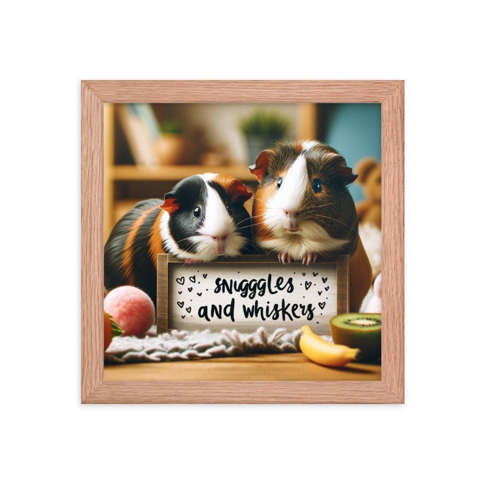 'Snuggles and Whiskers' Cozy Guinea Pig Companions Photo Framed Poster - Oh Posters